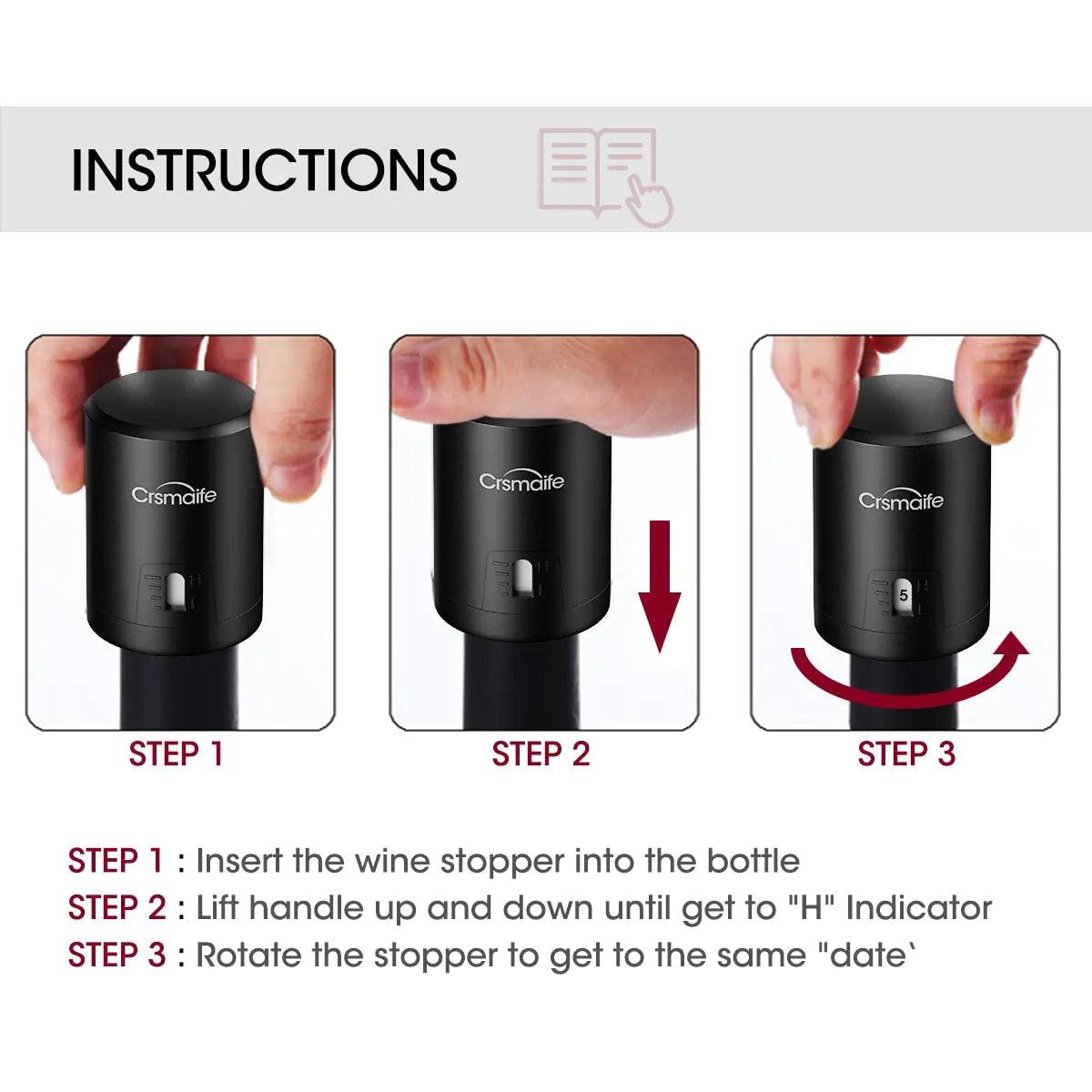 Bouchon de bouchon de bouteille de vin rouge sous vide