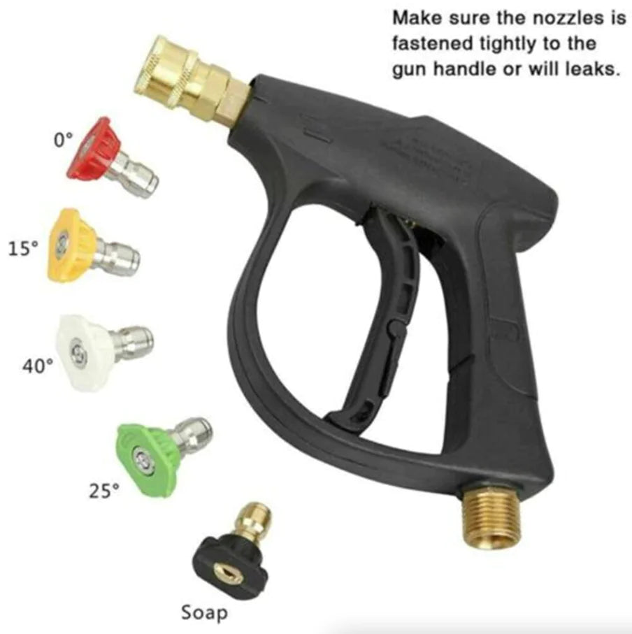 1/4" Pistolet à lave-glace haute pression 4000 PSI Car Wash Foam Spray Baguette courte avec buse