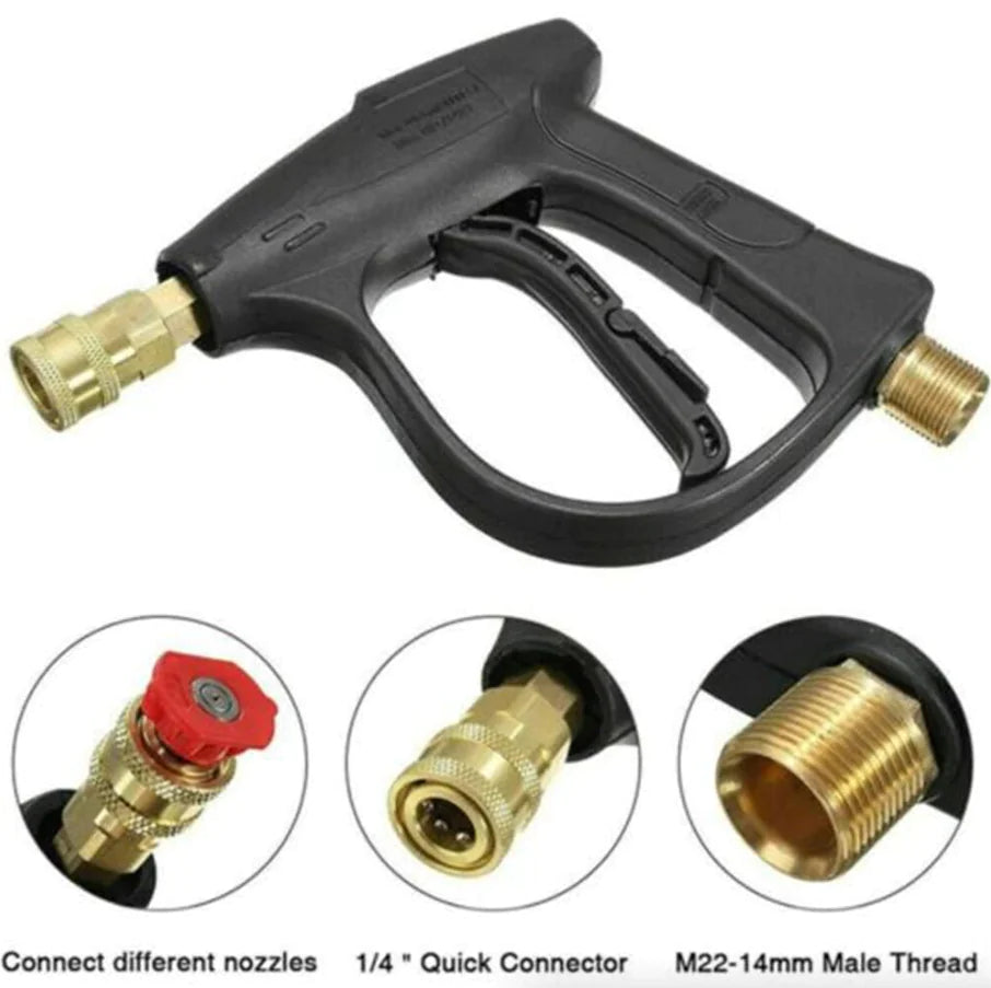1/4" Pistolet à lave-glace haute pression 4000 PSI Car Wash Foam Spray Baguette courte avec buse