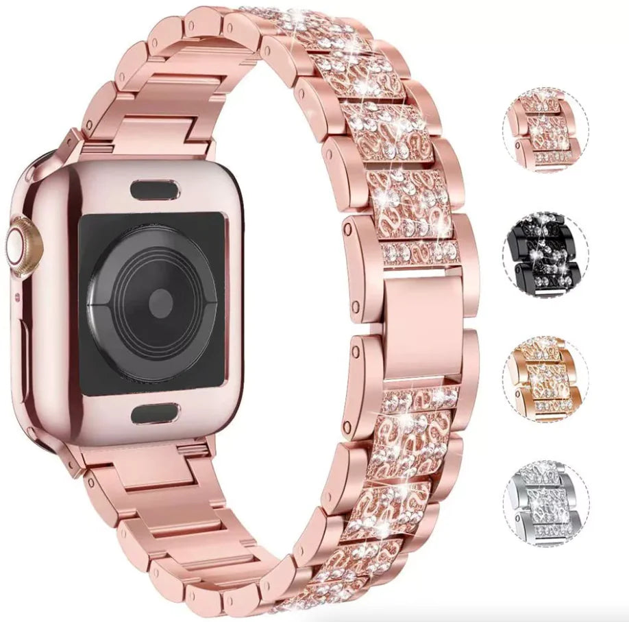 Crystal Bling Band Case iWatch Strap pour Apple Watch Ultra Series 8 7 SE 6 5 4 3