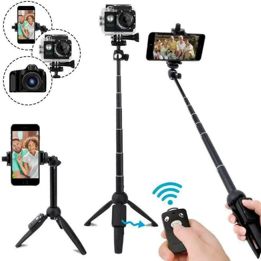 Selfie Stick Trépied 40" Bluetooth Remote Portable pour iPhone et téléphones Android