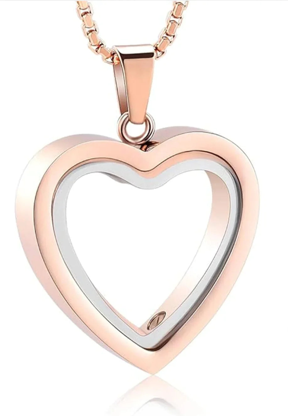 Souvenir sincère : Pendentif de crémation en forme de cœur en acier inoxydable