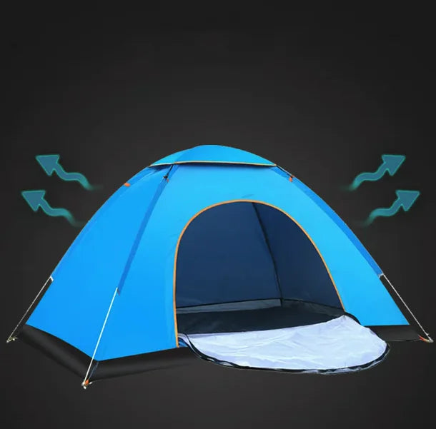Tente Pop Up Tente De Camping Pour 2-3 Personnes Abri De Randonnée Étanche À L'auvent Pour L'extérieur