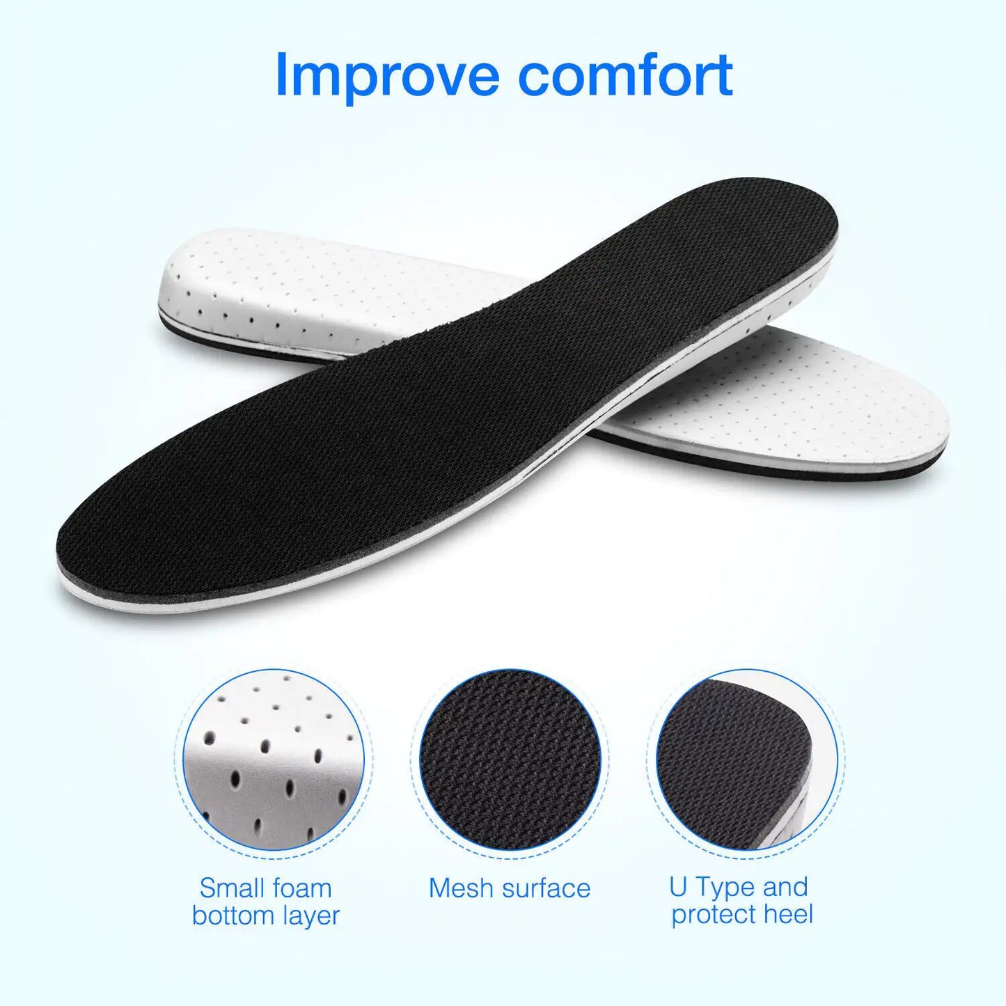 Hommes Femmes Invisible Height Increase Insoles Heel Lift Taller Shoe Inserts Pad US