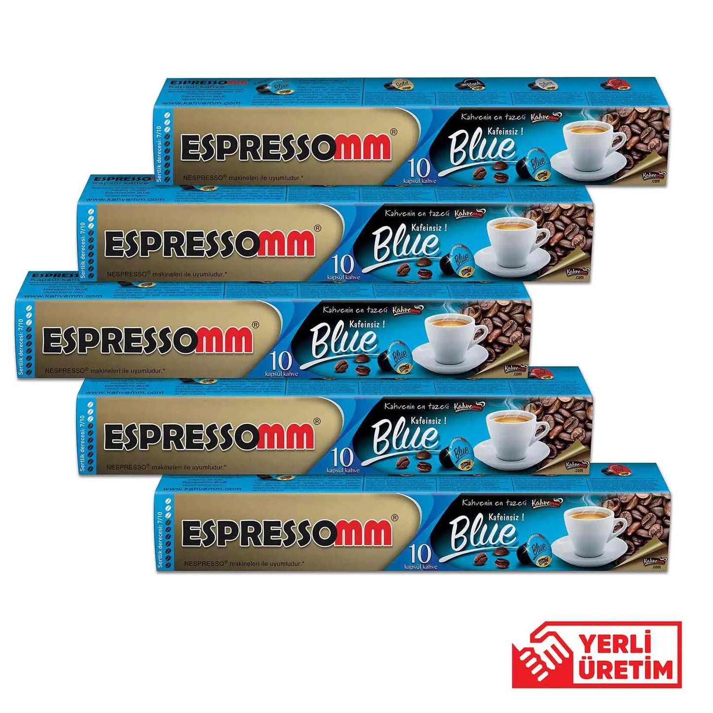 Capsule de café compatible Nespresso bleue Espressomm (10 pièces) - Pbt