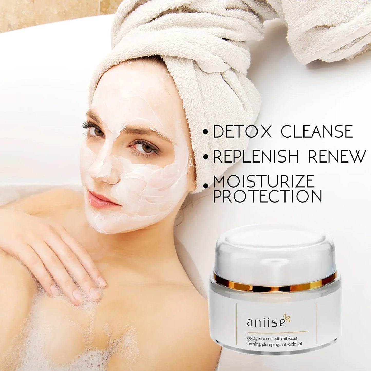 Masque facial au collagène avec hibiscus