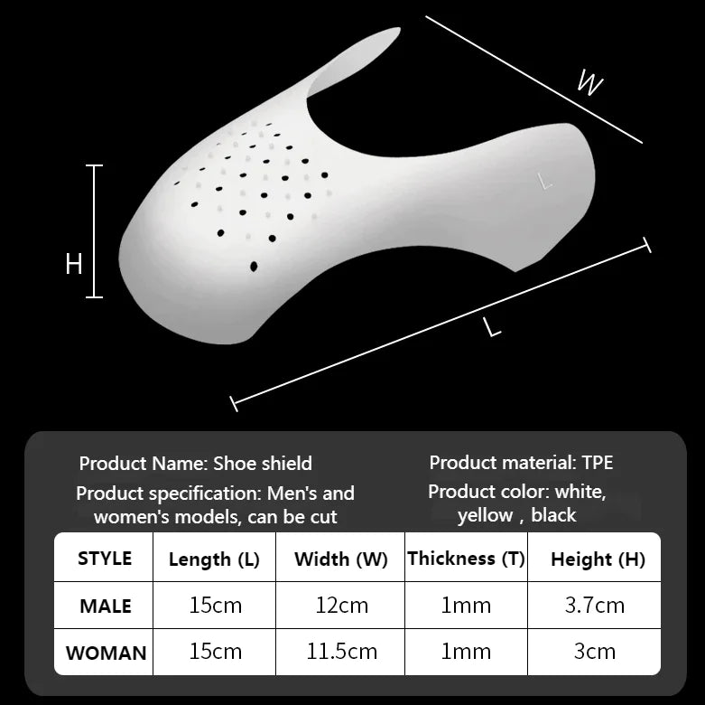 Paire de chaussures de sport Anti-crésures Protecteur de réduction de la force de l'orteil Couverture de chaussures de plis