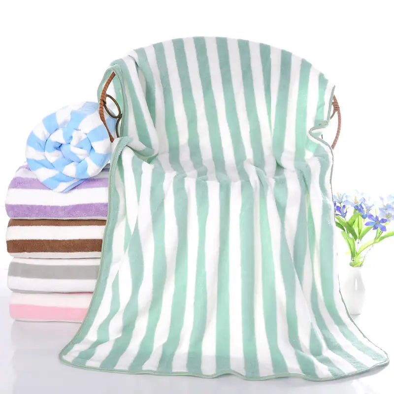 Serviettes de bain en velours corail