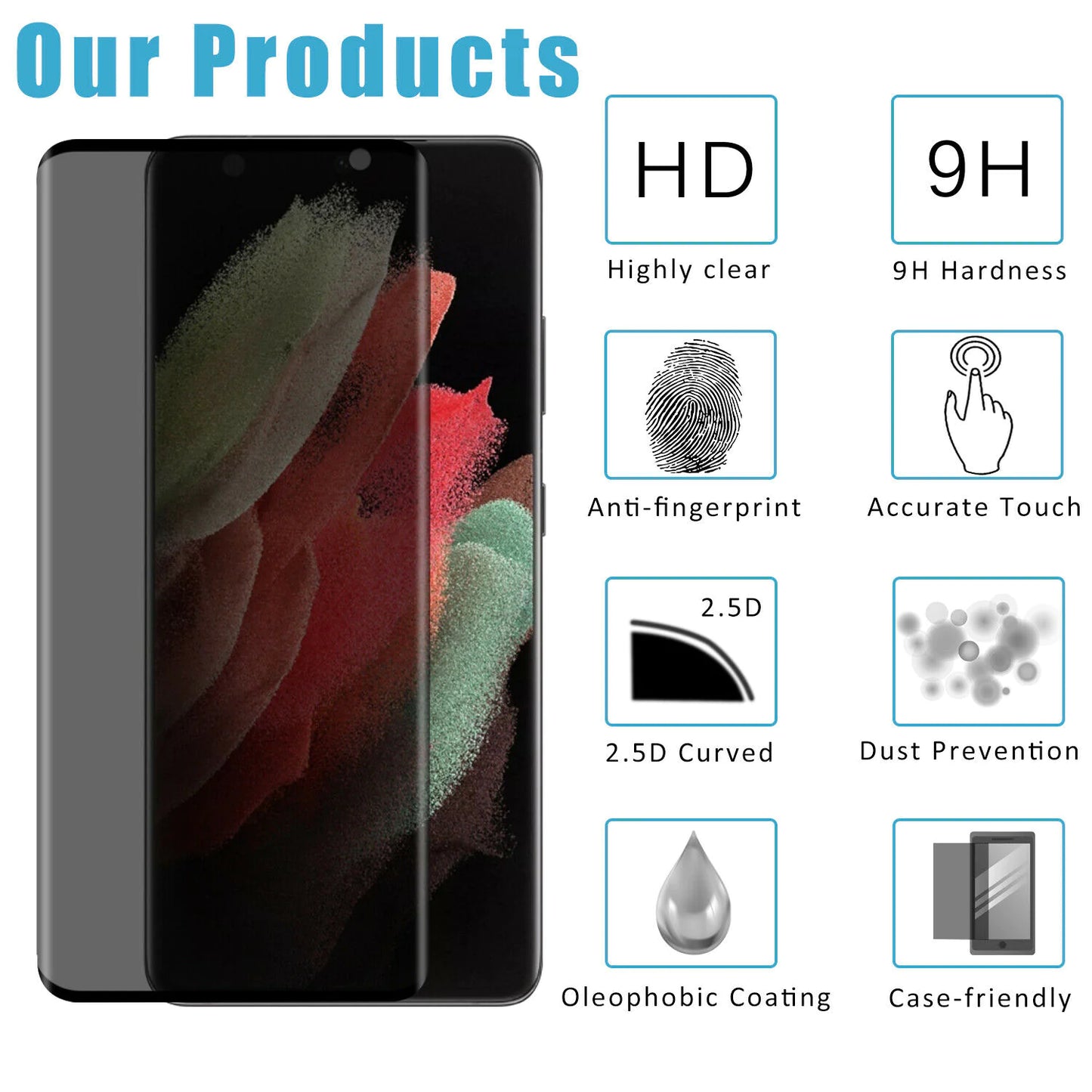 Protection d'écran en verre trempé pour Samsung Galaxy S23 S22 Ultra Plus
