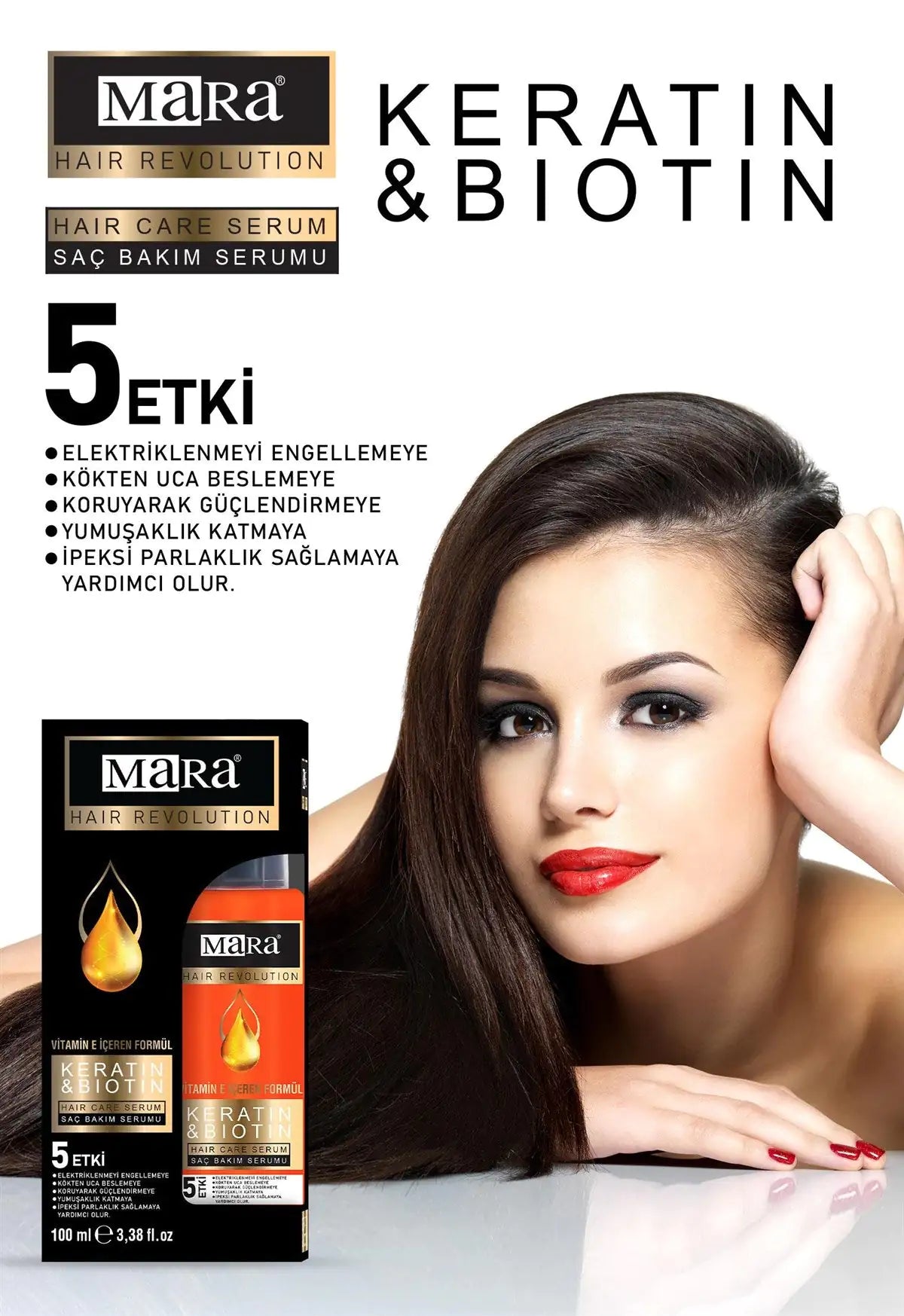 Sérum de soins capillaires Mara Kératine et biotine 100 Ml