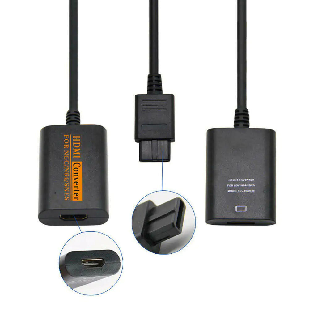 Adaptateur Convertisseur N64 Vers HDMI Câble De Liaison HD Pour Nintendo Gamecube Super NES SNES
