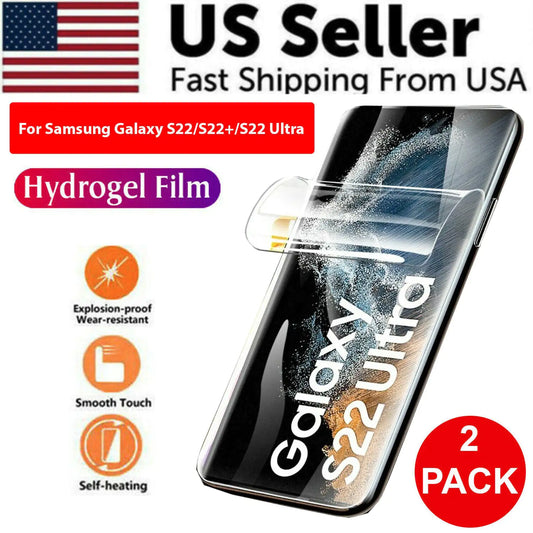 2PCS HYDROGEL Protecteur D'écran Pour Samsung Galaxy S23 S22 Ultra Plus Couverture Complète