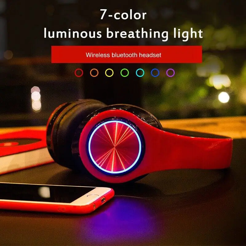 Casque Bluetooth sans fil Super Bass Écouteurs stéréo pliables Casques Micro