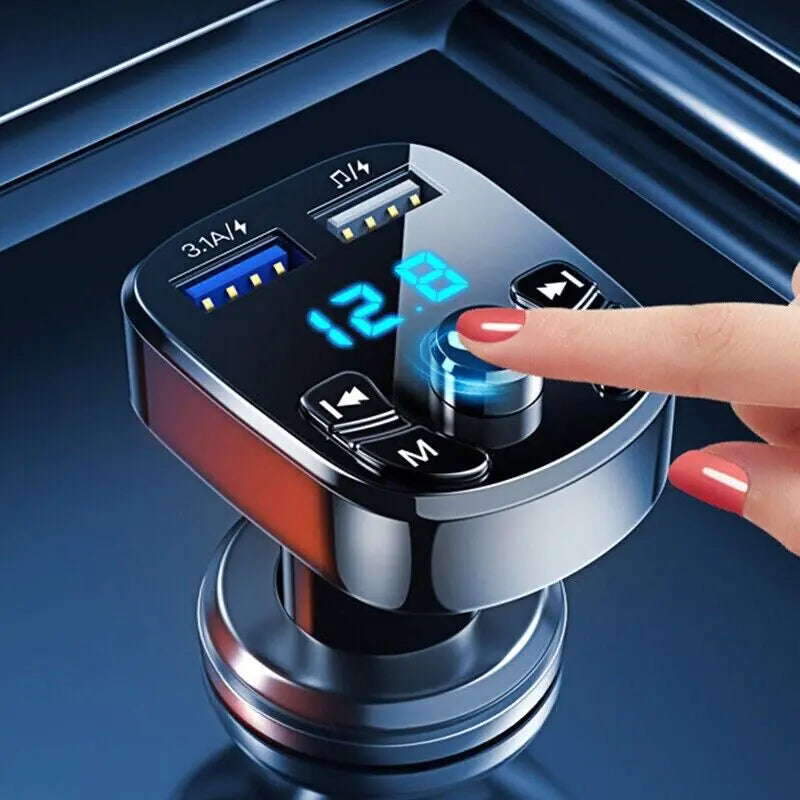 Transmetteur FM Bluetooth pour voiture sans fil Adaptateur de chargeur USB audio MP3 mains libres