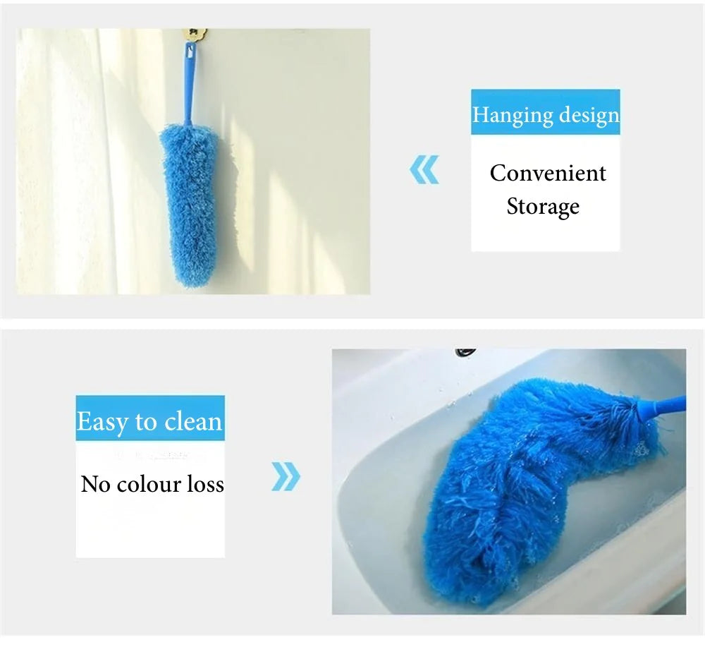 Brosse de nettoyage en microfibre Nettoyant pour poussière Poignée pliable Ventilateur de plafond souple