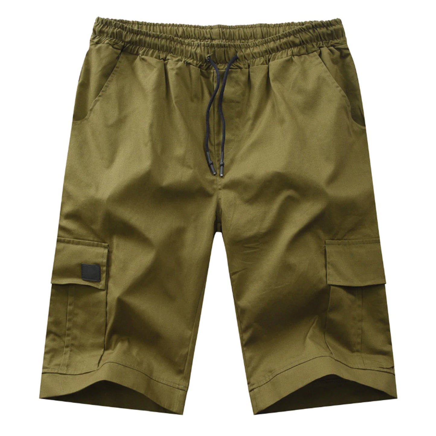 Hommes Casual Chino Cargo Shorts Taille élastique Cordon de serrage 6 poches Pantalon d'été