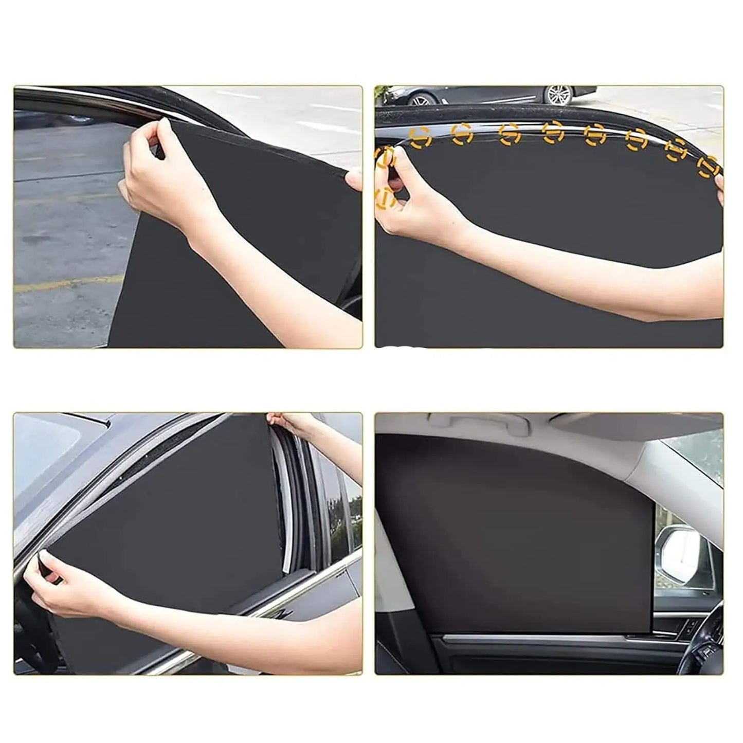 4X Magnetic Car Side Front Rear Window Sun Shade Cover Mesh Shield Protection UV