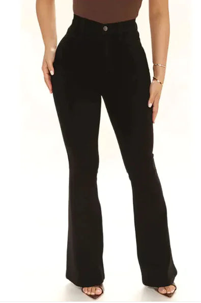 Pantalon extensible taille haute décontracté à la mode pour femmes