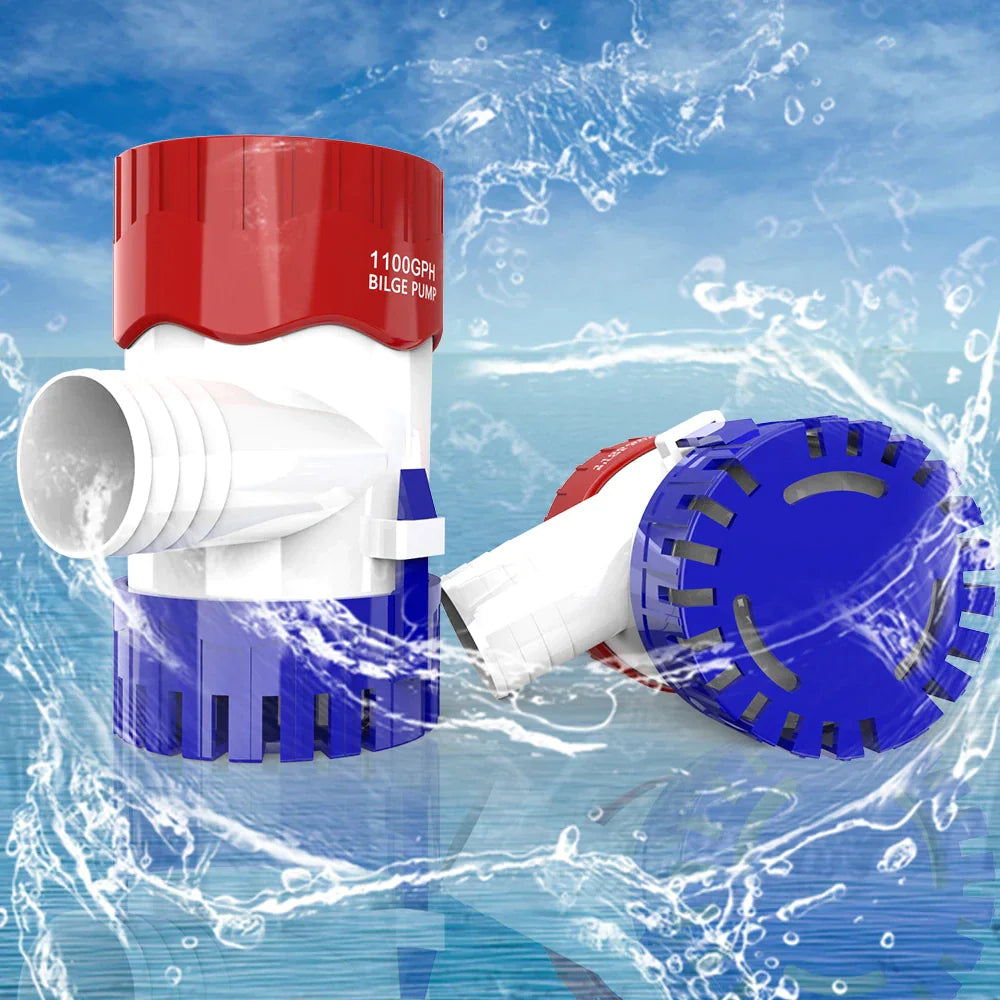 1100GPH 12V Pompe à eau de puisard de cille submersible marine électrique pour tuyau de bateau 3/4"
