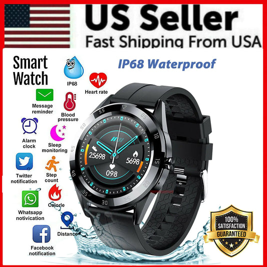 Waterproof Bluetooth Smart Watch Phone Mate Heart Rate Tracker Pour iOS Android