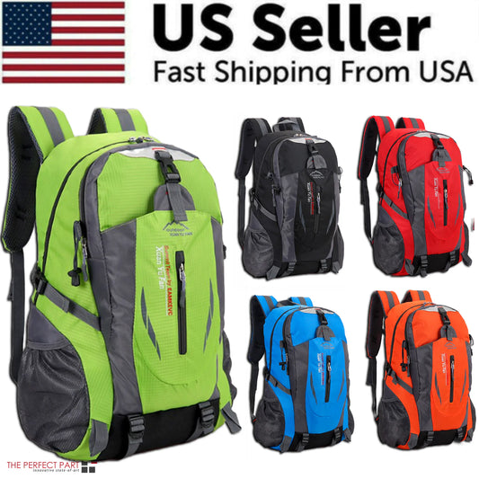 40L Hommes Femmes Voyage Sac à dos Sac à dos Camping Ordinateur portable Randonnée School Book Bag USA