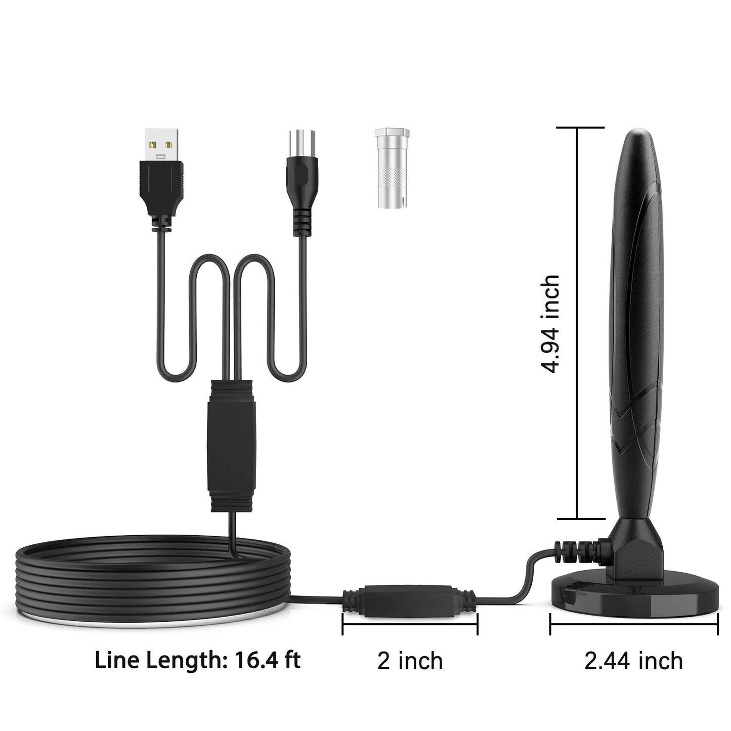 5600Miles Antenne TV améliorée HDTV Amplifiée Numérique 4K 1080P Longue Portée Intérieur
