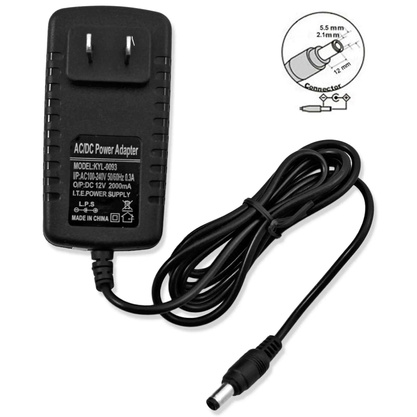 AC 100-240V à DC 12V 2A Adaptateur d'alimentation Bande lumineuse LED robuste 24W SMD