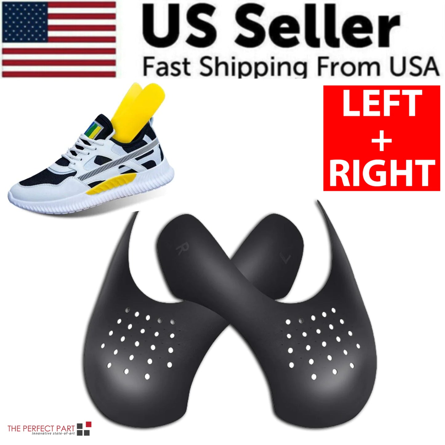 Paire de chaussures de sport Anti-crésures Protecteur de réduction de la force de l'orteil Couverture de chaussures de plis