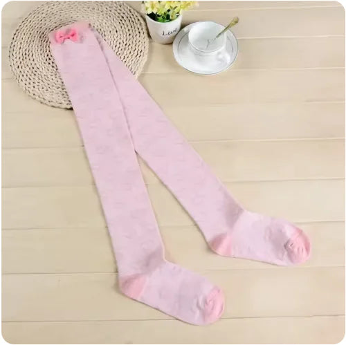 Cuisses brodées à nœud rose Kawaii