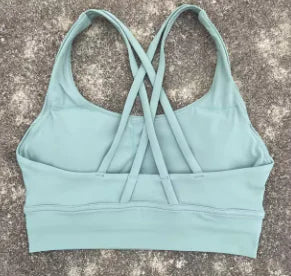 Soutien-gorge de sport de fitness à dos croisé pour femmes