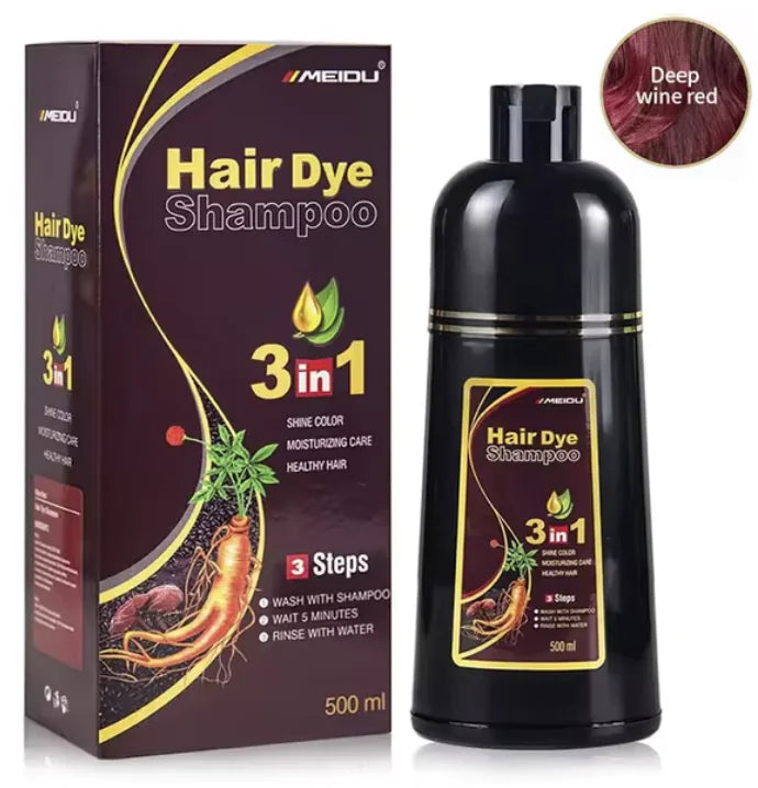 Shampooing de teinture capillaire naturelle 3-en-1 - Couverture grise rapide et facile, nettoie et nourrit