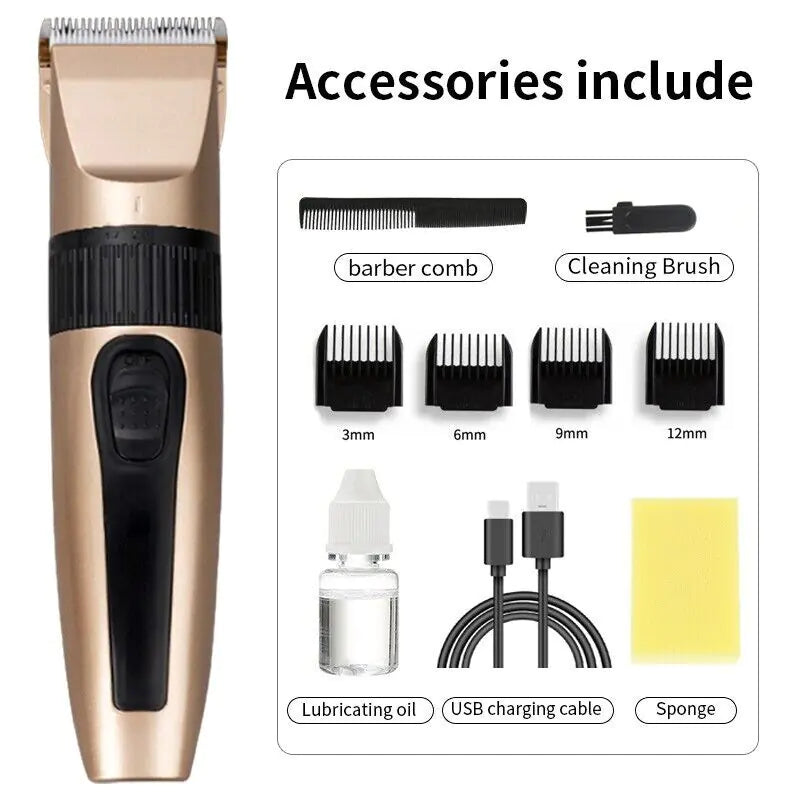 Tondeuses à cheveux professionnelles Trimmer Mens Barber Hair Cutting Kit Machine sans fil