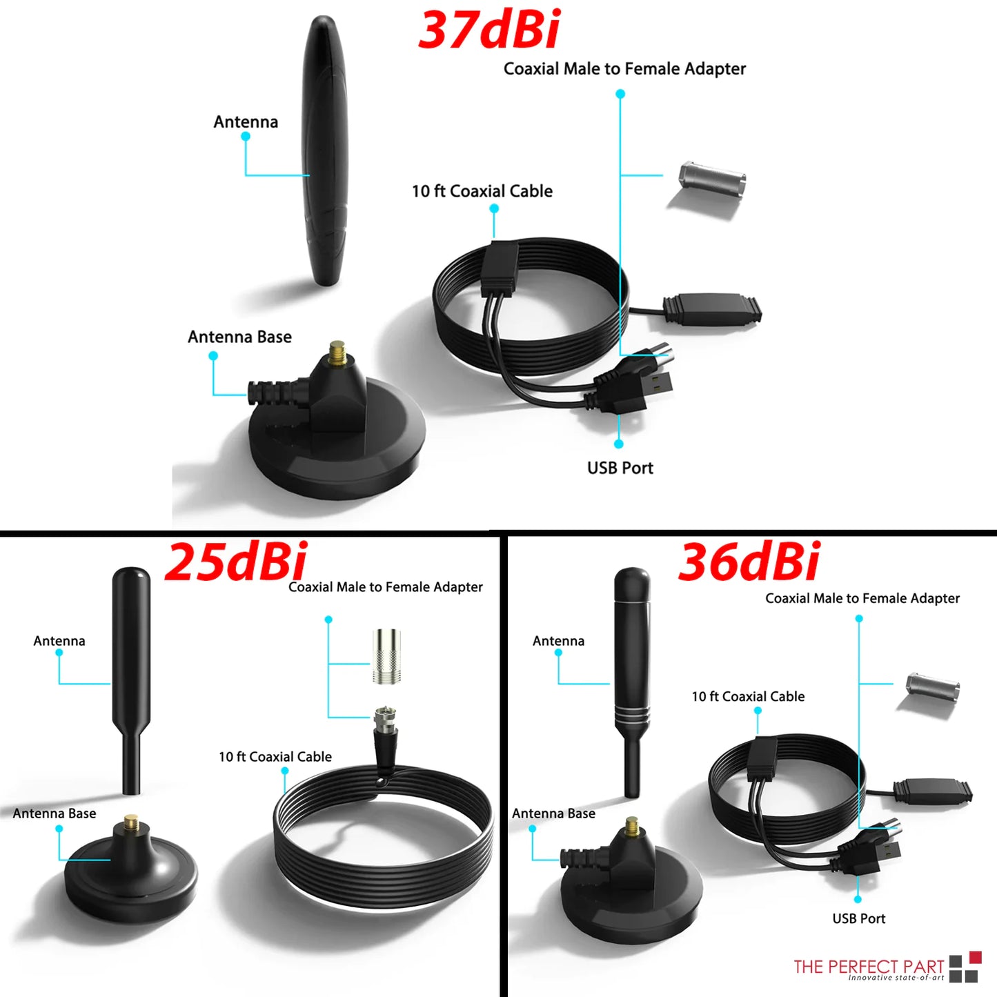 5600Miles Antenne TV améliorée HDTV Amplifiée Numérique 4K 1080P Longue Portée Intérieur
