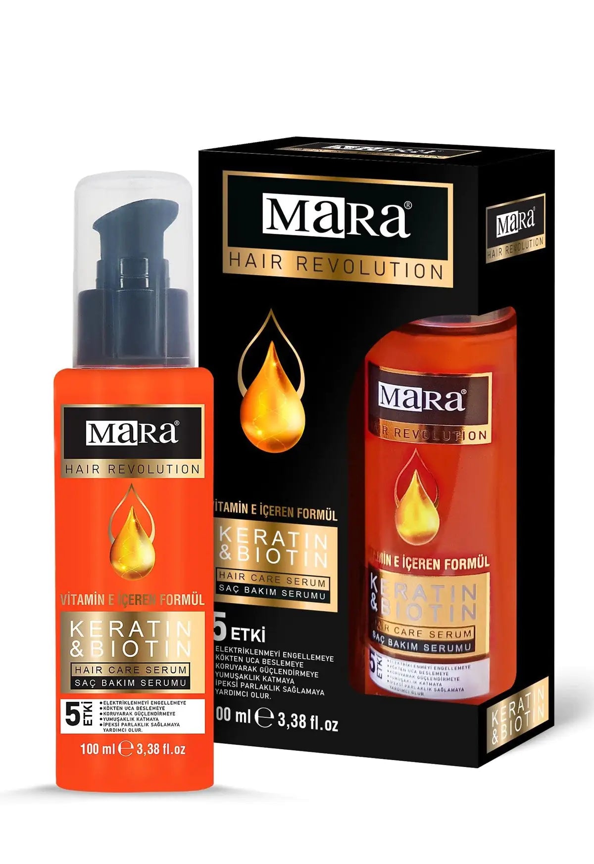 Sérum de soins capillaires Mara Kératine et biotine 100 Ml