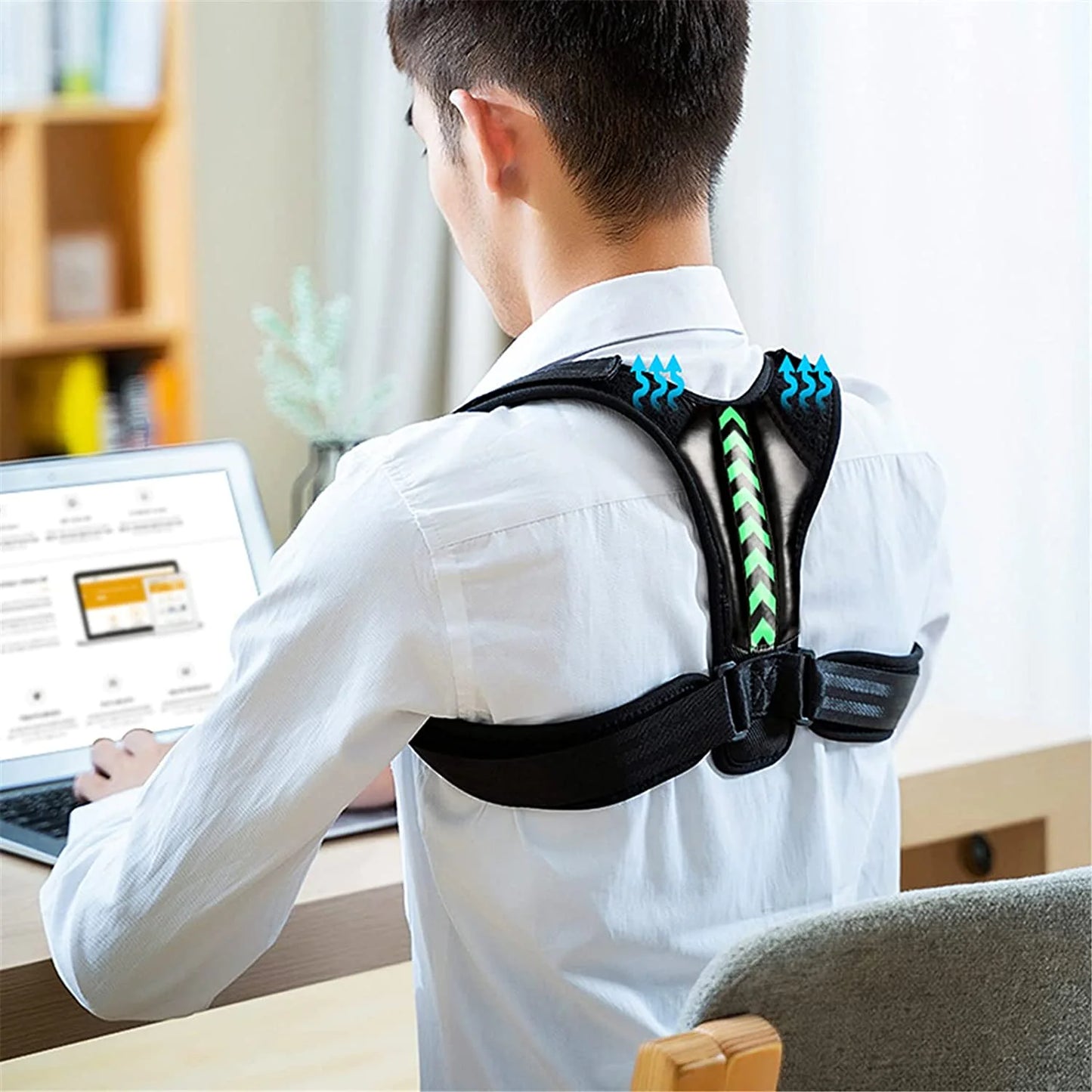 Soutien de l'épaule Soutien réglable de la douleur au dos Correcteur de posture Bretelle Sangle de ceinture