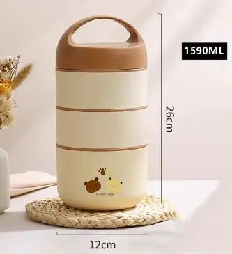 Boîte à lunch en acier inoxydable de grande capacité 1240ML/1590ML