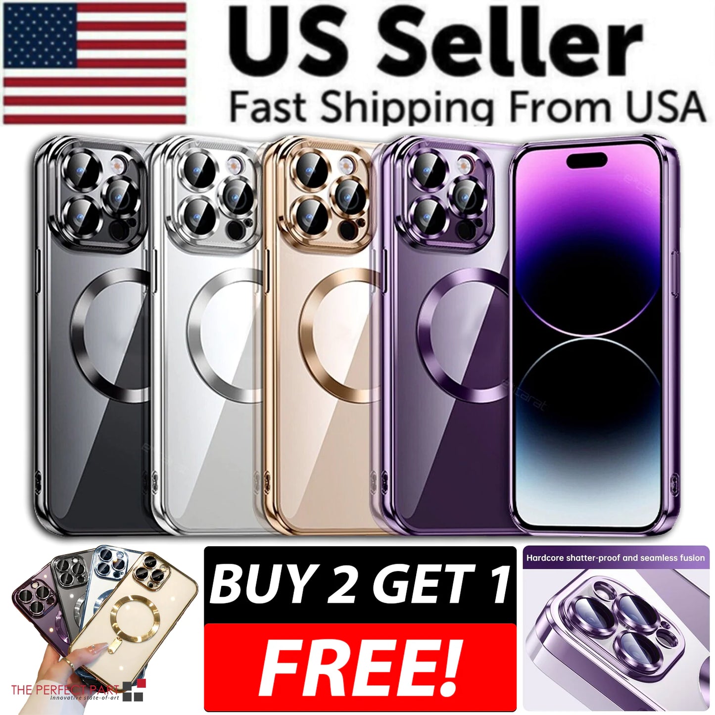 Pour Apple iPhone 14 13 12 11 Pro Max Case Mag Safe Couverture de l'objectif magnétique de l'appareil photo