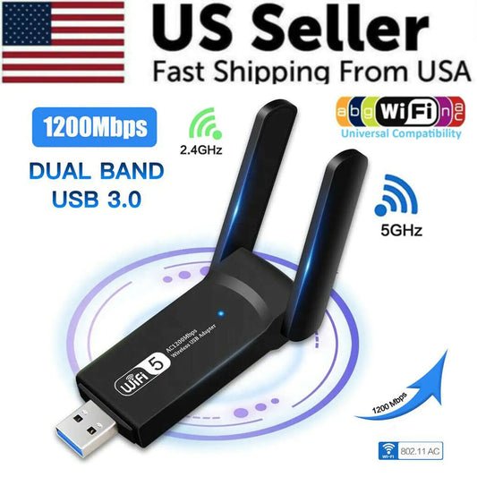 1200 Mbps Longue Portée AC1200 Dual Band 5GHz Wireless USB 3.0 WiFi Adapter Antennas