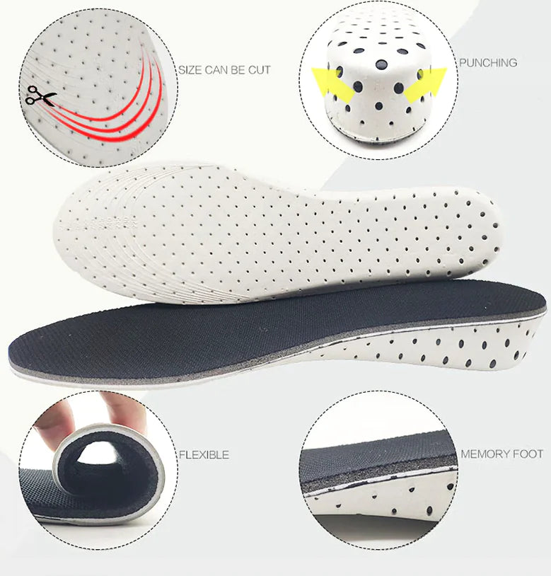 Hommes Femmes Invisible Height Increase Insoles Heel Lift Taller Shoe Inserts Pad US