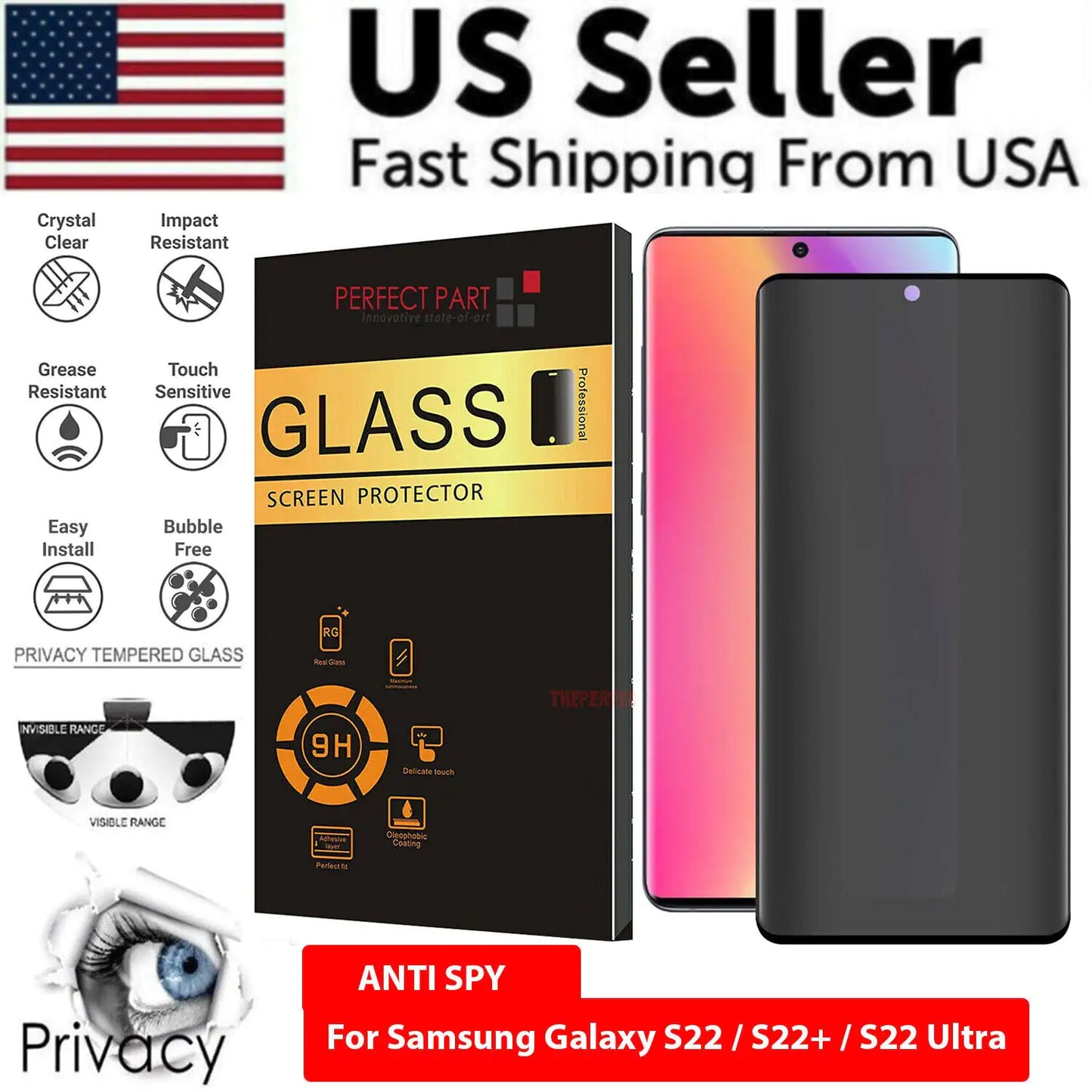 Protection d'écran en verre trempé pour Samsung Galaxy S23 S22 Ultra Plus