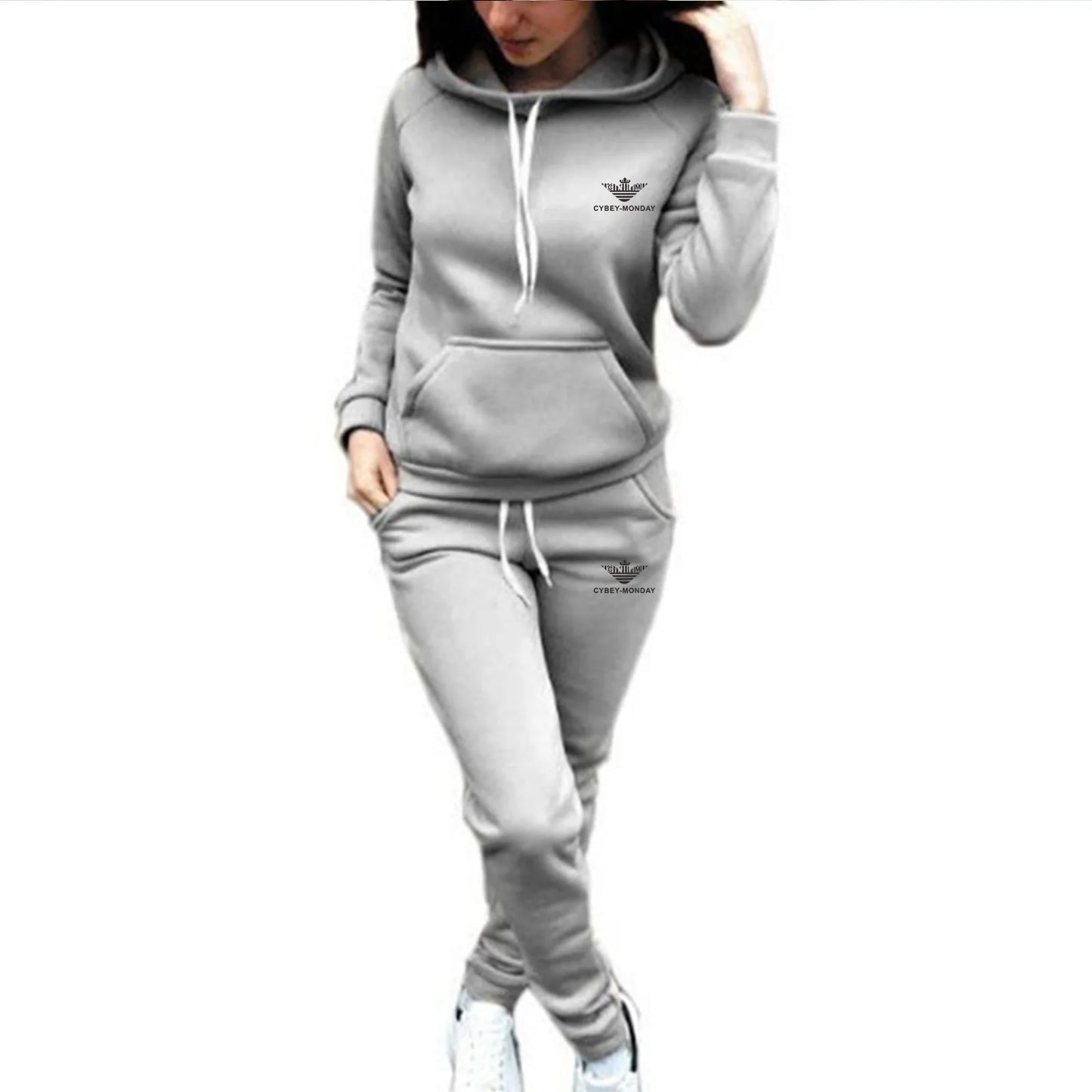 Ensemble à capuche deux pièces d'automne et d'hiver pour femmes