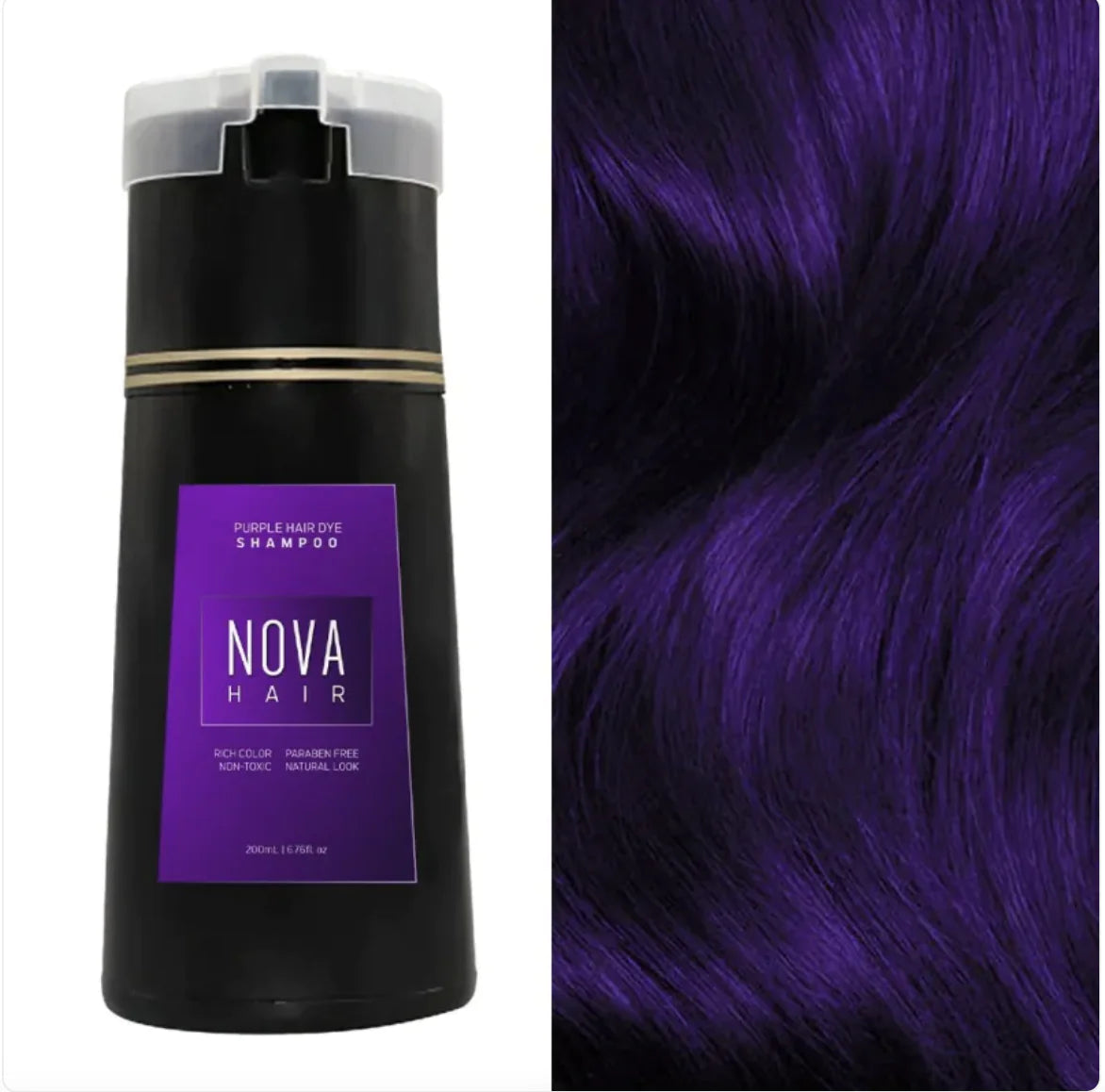 Shampooing naturel 3-en-1 pour teinture et soins capillaires - Couleur à action rapide et longue durée pour hommes et femmes