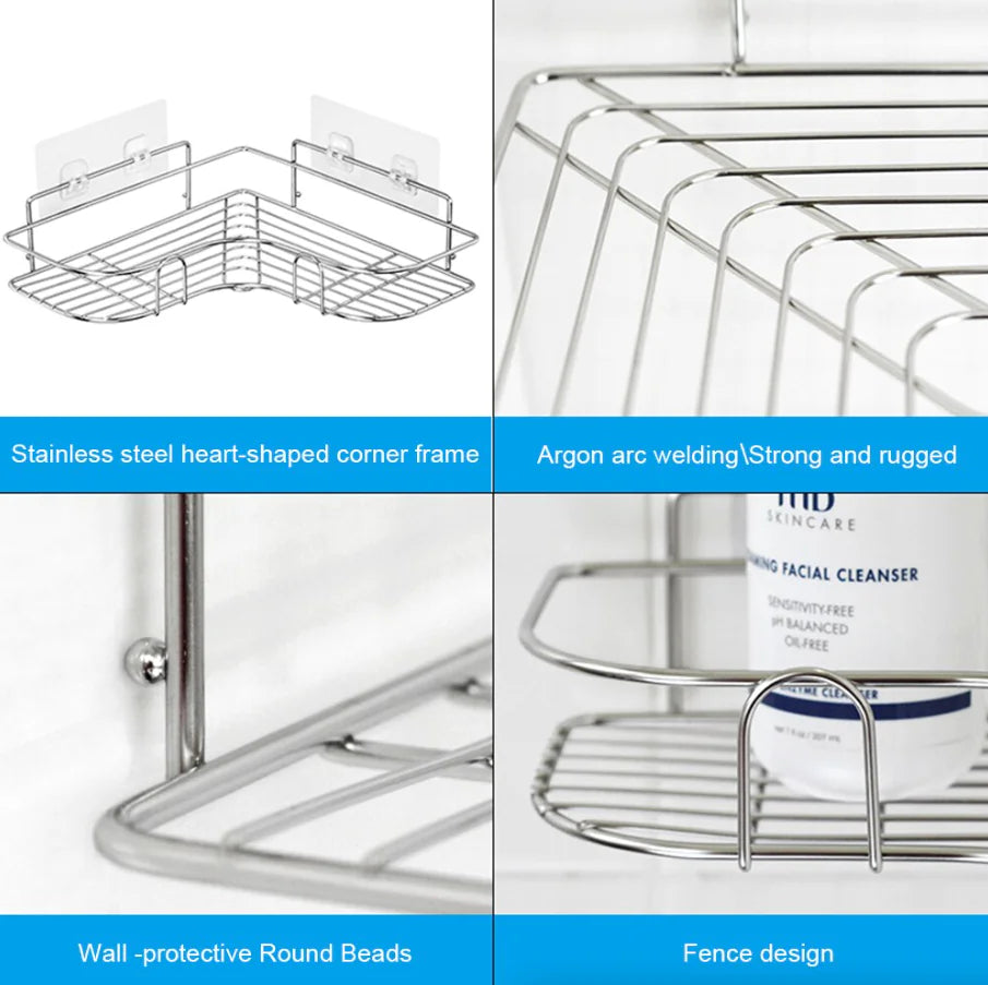 Shower Caddy Shelf Bathroom Corner Bath Storage Holder Organizer Triangle Rack