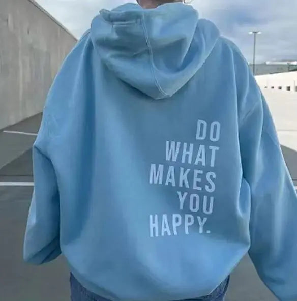 Sweat à capuche sport avec imprimé « Faites ce qui vous rend heureux »