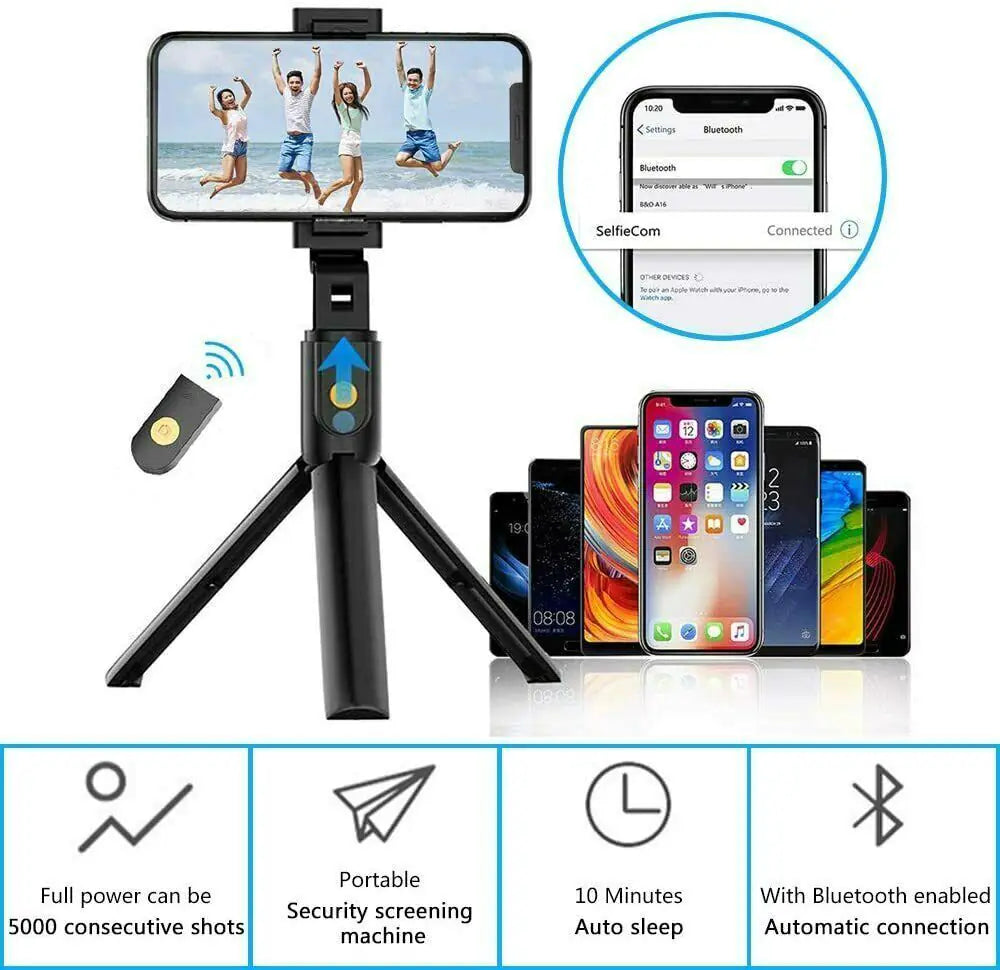 Selfie Stick Trépied Support de bureau à distance Support de téléphone portable pour iPhone Samsung US