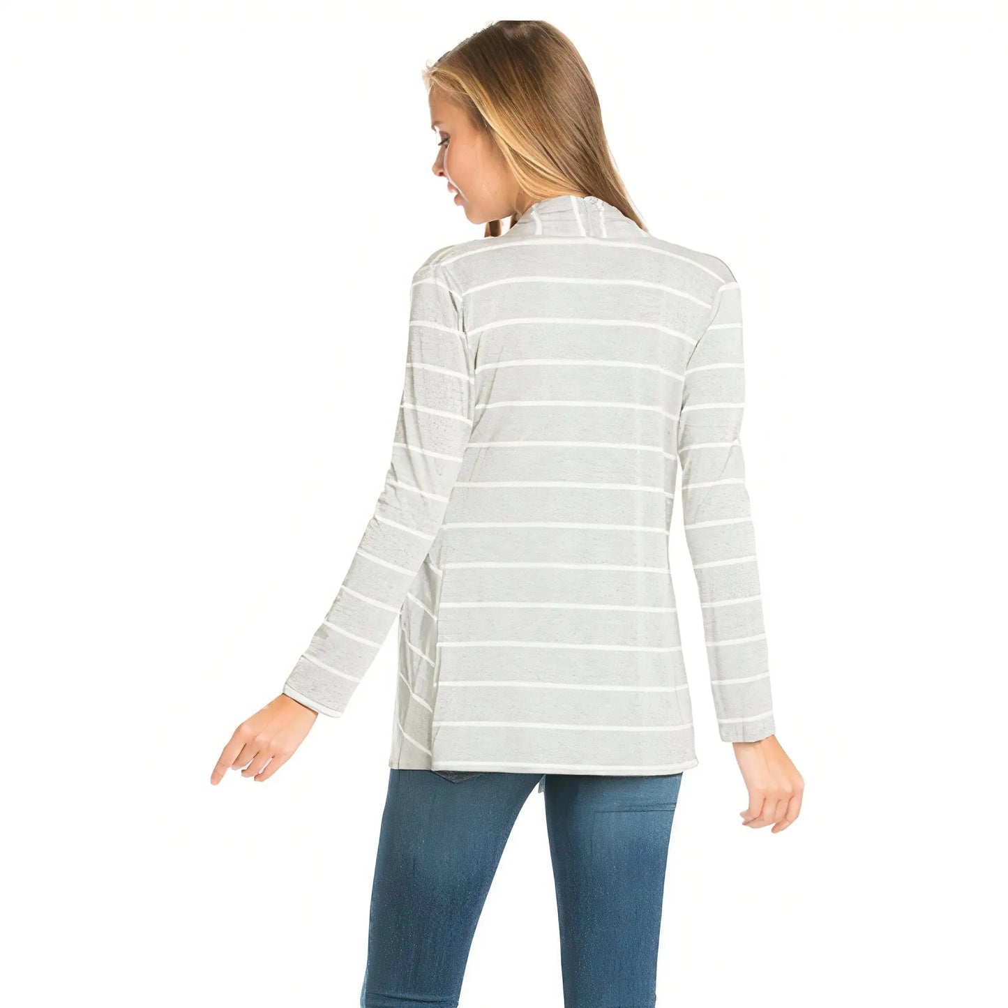 Cardigan à rayures - Gris