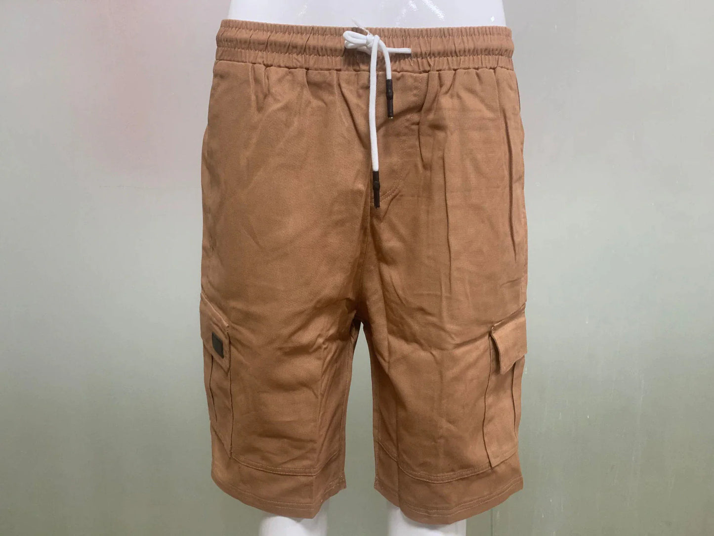 Hommes Casual Chino Cargo Shorts Taille élastique Cordon de serrage 6 poches Pantalon d'été