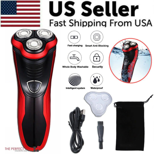 Rasoir rotatif étanche pour hommes Rasoir électrique Pop-Up Trimmer Wet Dry Wireless