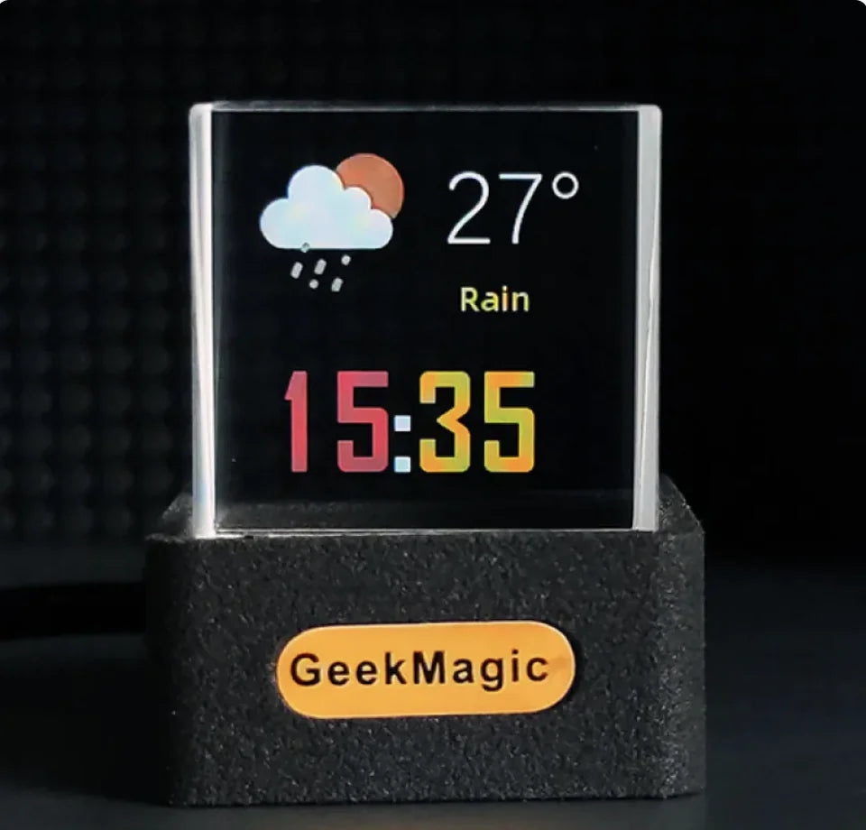 Mini horloge météo WiFi transparente à la mode et décor d'affichage