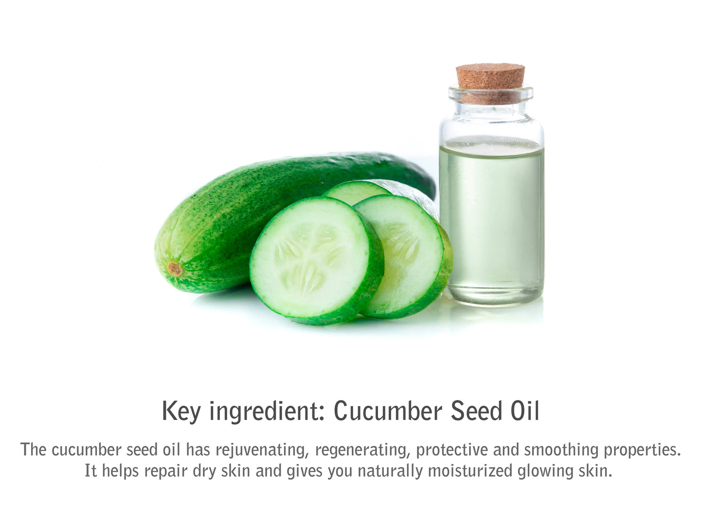 Sérum liposomique Concombre avec acide hyaluronique, céramides, vitamine E et huile de graines de concombre. Corrige et prévient les rides, hydrate et régénère